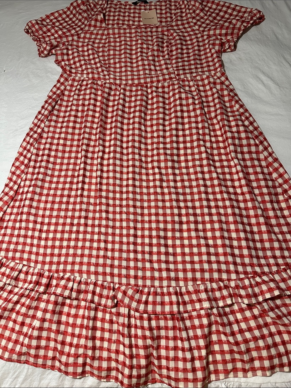 BloomChic Red and White Gingham Maxi Dress